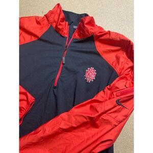 NMMI Nike Dri-FIT Pullover Jacket Half Zip Athletic Training Top‎ Red Black
